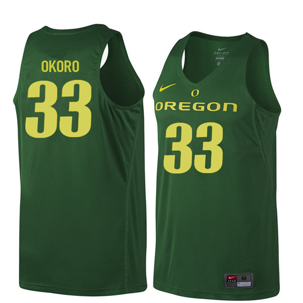 Men #33 Francis Okoro Oregon Ducks College Basketball Jerseys Sale-Dark Green - Click Image to Close
